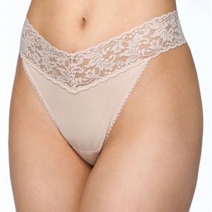Two pair of Hanky Panky cotton original rise thongs